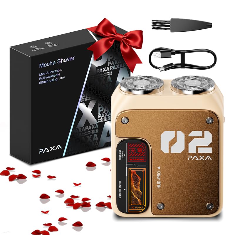 PAXA Mini afeitadora eléctrica con motor 9000 rpm para un afeitado rápido.