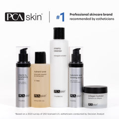 Etiqueta de PCA SKIN Hydrating Toner destacando antioxidantes y extractos calmantes.