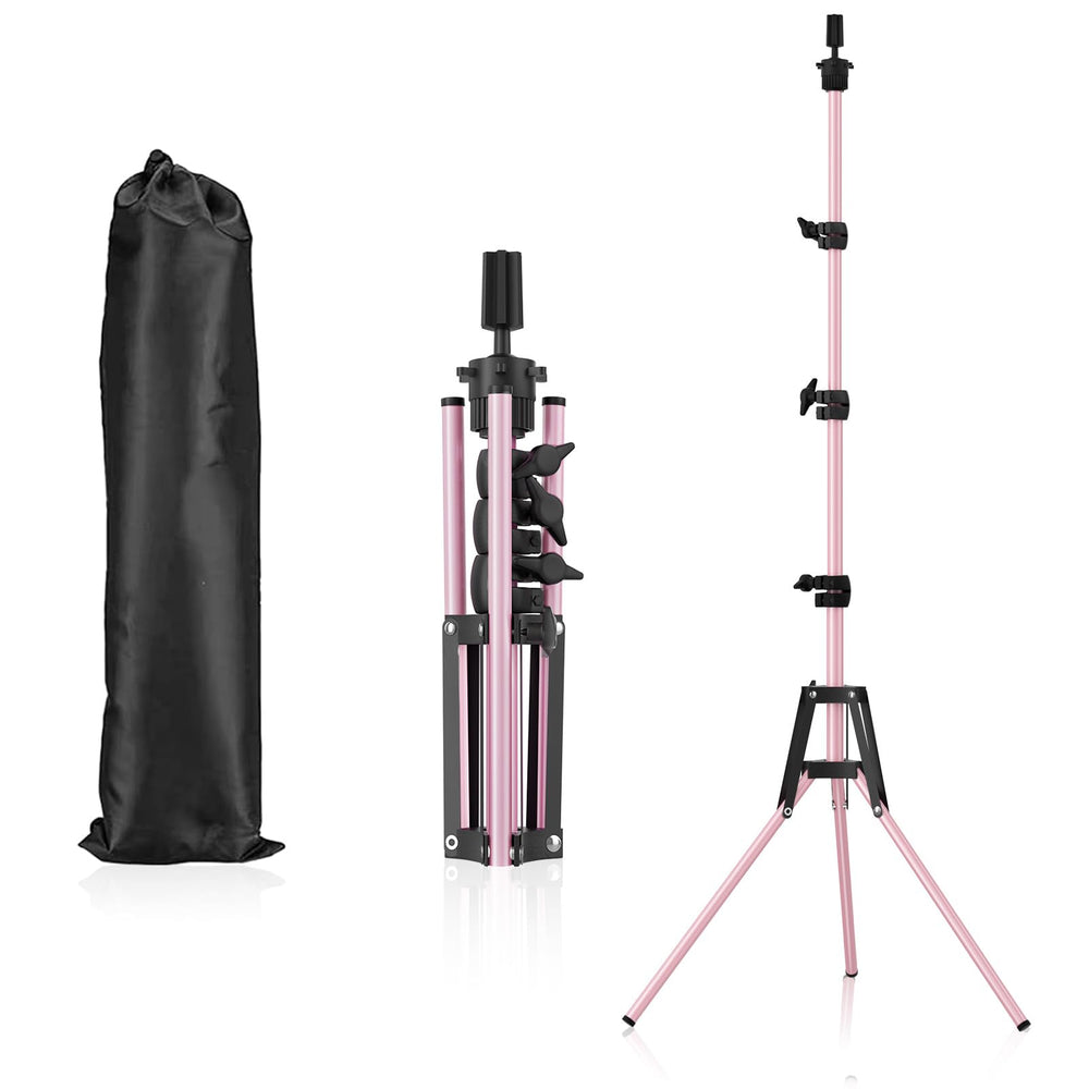 Pet Baby soporte para cabeza de maniquí rosa ajustable, ideal para peinar pelucas con altura cómoda