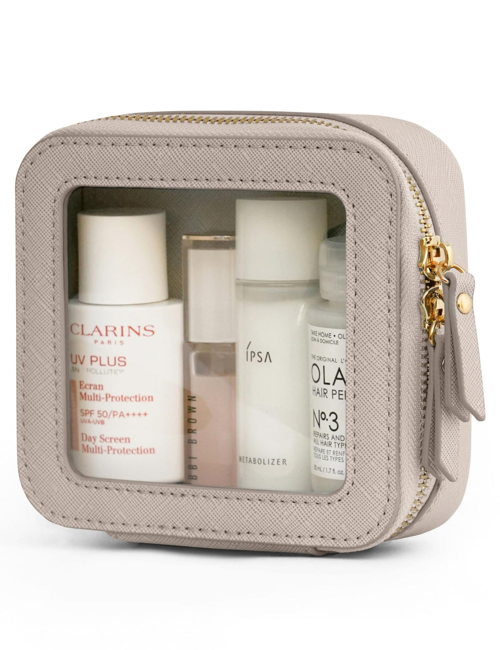 Popvibe bolso maquillaje transparente con cierre, ideal para ver rápidamente tus básicos.