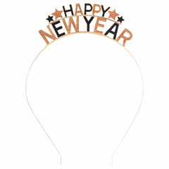 Diadema PRELITER año nuevo negro y dorado para lucir elegante en fiestas.