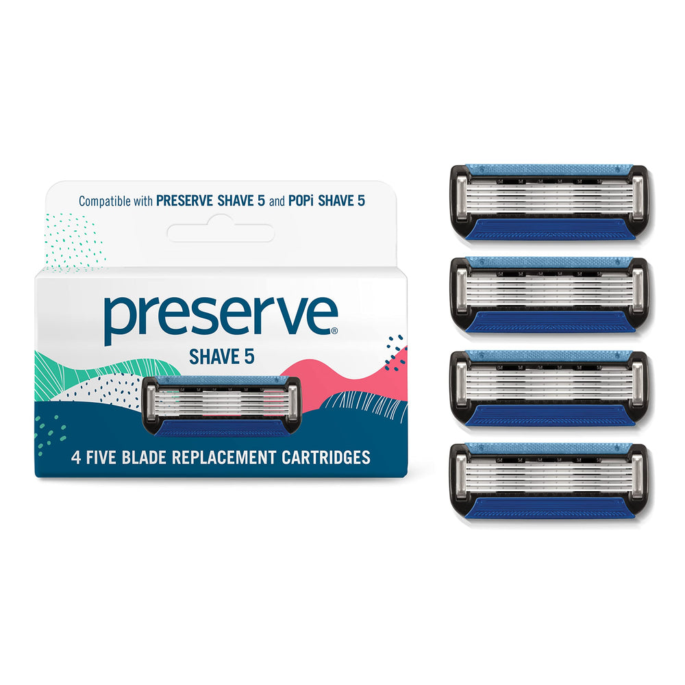 Preserve Shave 5: hojas cerámicas para deslizamiento suave y cómodo.