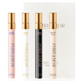 PUREAMOR set de perfumes de viaje con cuatro envases, ideal para llevar.