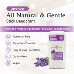 Purelygreat desodorante lavanda: aroma suave para frescura continua