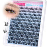 PVDKIW Pestañas naturales en clúster 10 mm para mirada suave.