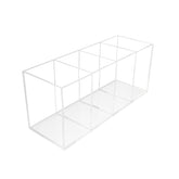 QPEY portaplumas acrílico transparente con 4 compartimentos para escritorio
