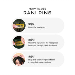 Rani Pins clip seguridad cabello, fijación estable para velos y sombreros