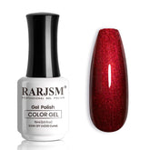 RARJSM camaleón gel para uñas, negro a rojo, cambio de color dinámico.