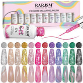 RARJSM gel delineador brillo reflectante para uñas, destellos bajo la luz para un look glamuroso