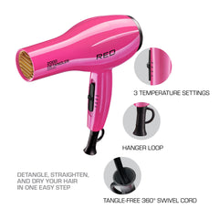 Pik desenredador simple RED by KISS 2000 para todo tipo de pelo.