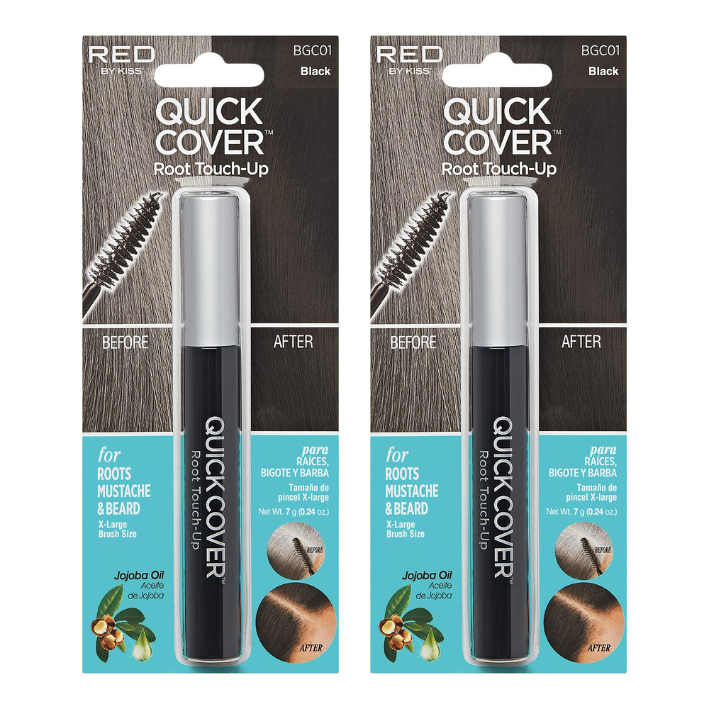 Red by Kiss Quick Cover cubre raíces con máscara, pack de dos para retoques rápidos.