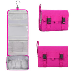 Relavel bolsa colgante para viaje, rosa, gran capacidad para cosméticos.