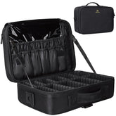 Relavel estuche de maquillaje de viaje con divisores ajustables para organizar cosméticos