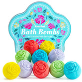 RelaxRose set de 10 bombas de baño: regalo perfecto para spa en casa.