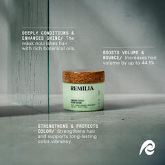 Remilia Hair Mask extracto de té verde para fortalecimiento suave