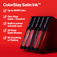 Revlon ColorStay Satin Ink Crown Jewels, acabado perla con brillo sutil.