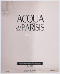 Reyane Tradition Acqua Di Parisis Venizia, etiqueta clara que identifica notas aromáticas.