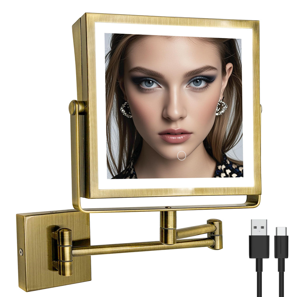Ruacq espejo de maquillaje de pared con luces para mejor iluminación