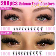 Ruairie clusters volumen 3D, pestanas ligeras y definidas