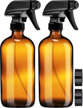 Bouteille vaporisateur ambrée Sally's Organics 16oz protégeant les huiles essentielles.