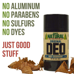 Aplicación con 1-2 deslizamientos del Desodorante Original Sam's Natural.
