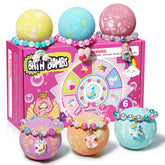 Bombas de baño unicornio de sanyi con pulsera dentro, regalo divertido para niñas.