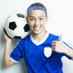 SATINIOR diadema fútbol estampada para un look deportivo.