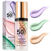 Scarman 3 en 1 corrector de color con SPF, tono uniforme y piel luminosa.