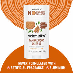 Schmidt's Sandalwood y Citrus, ingredientes naturales certificados para el cuidado diario.