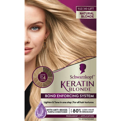 Schwarzkopf Keratin Blonde: caja para aplicación de rubio natural uniforme.