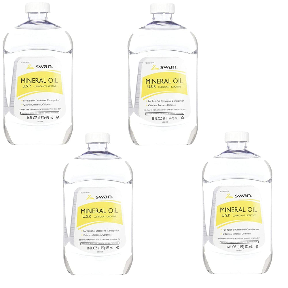 Scrubbles Swan aceite mineral, botella de 16 onzas, uso diario para piel suave.