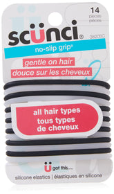 Scunci elásticos evolución sin deslizamiento negro, ideal para peinados firmes durante el día.