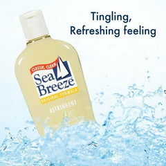 Sea Breeze Astringente Original, tapón roscado visible, facilita aplicación diaria.