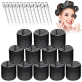 Selizo rulos jumbo de 12 piezas para crear rizos grandes en cabello largo