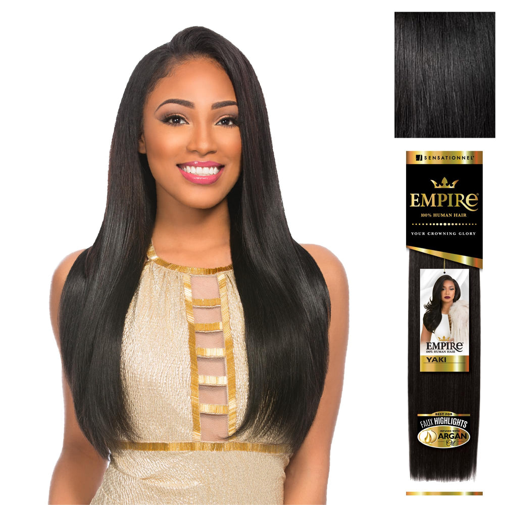 Sensationnel Empire Yaki, cabello liso sin enredos para una instalación rápida.