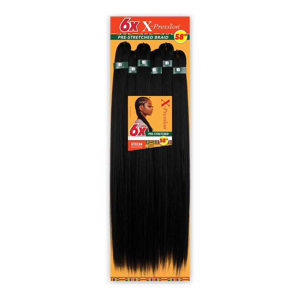 Sensationnel X-Pression preestiradas caja-trenzas, listas para trenzar con acabado natural.