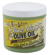 SHANGYUEFEI Blue Magic: botella de aceite de oliva con aloe para hidratación capilar