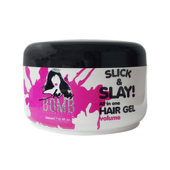 Gel capilar Slick & Slay de She Is Bomb para peinar y fijar el peinado.