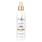 SheaMoisture botella de aceite de coco virgen acondicionador sin enjuague para hidratación ligera.