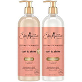 Champú SheaMoisture Coconut & Hibiscus con bomba para rizos definidos.