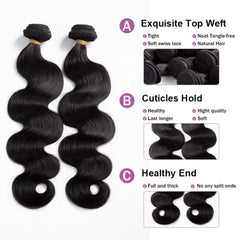 SHWAIR conjuntos cabello brasileño virgen onda suave para uso diario