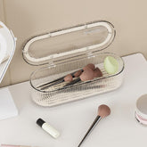 Portapinceles Siehpa3 de acrílico transparente para mantener el área de maquillaje ordenada.