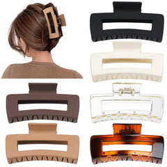 Pinzas Sisiaipu rectangulares grandes para cabello grueso, estilo diario y acabado antideslizante.