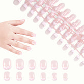 SIUSIO uñas infantiles francesas con lazo, opción elegante para fiestas y juego.