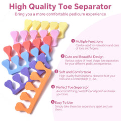 Siyuwuro separadores de dedos rosa para manicura precisa y uñas secas más rápido.