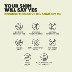 Skin Said Yes: barra de oliva, aroma natural sin fragancias para piel sensible.