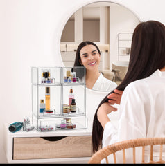 Sorbus organizador maquillaje con cajones deslizantes, perfecto para ordenar brochas y labiales.