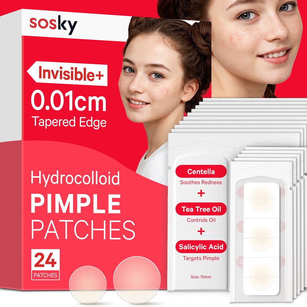 Parche Sosky para acné: empaque compacto e higiénico para casa o viaje.