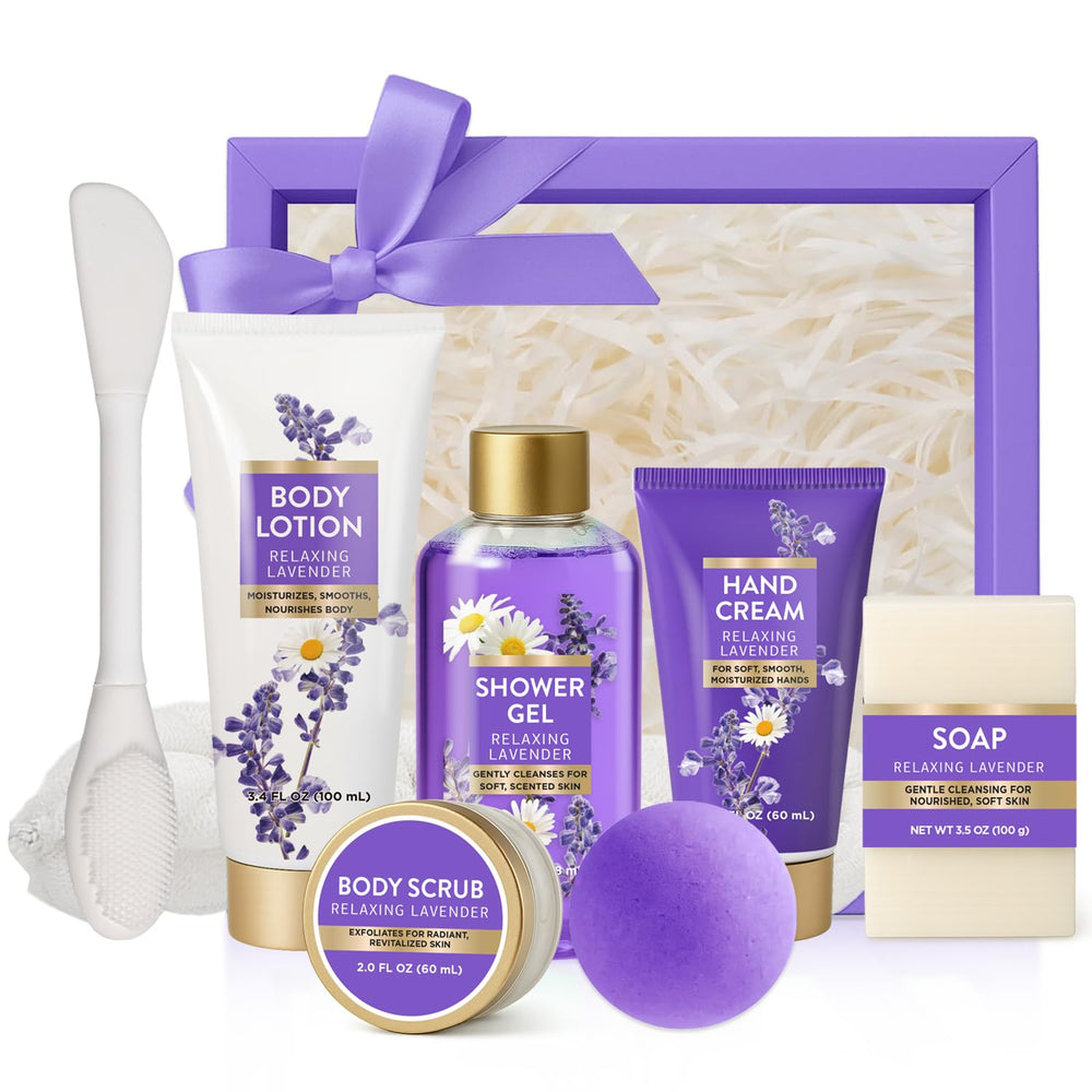 SPA LUXETIQUE WORLD regalo de lavanda 8 piezas, presentación atractiva para regalo.