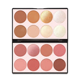 La paleta Springsky de 16 colores para contorno realza la tez con acabado natural.